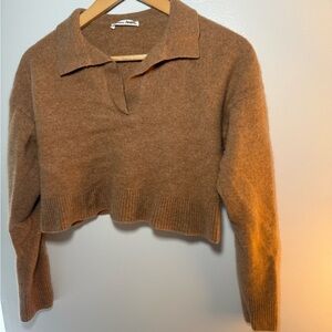 Reformation Brown V-Neck Sweater